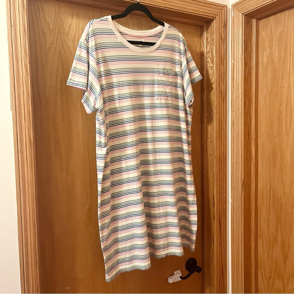 Pact Multicolor Striped Tee Dress